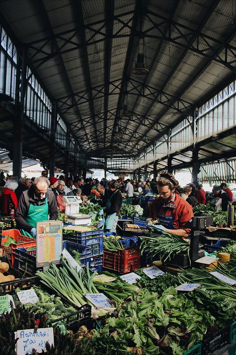 Shot of a covered food market