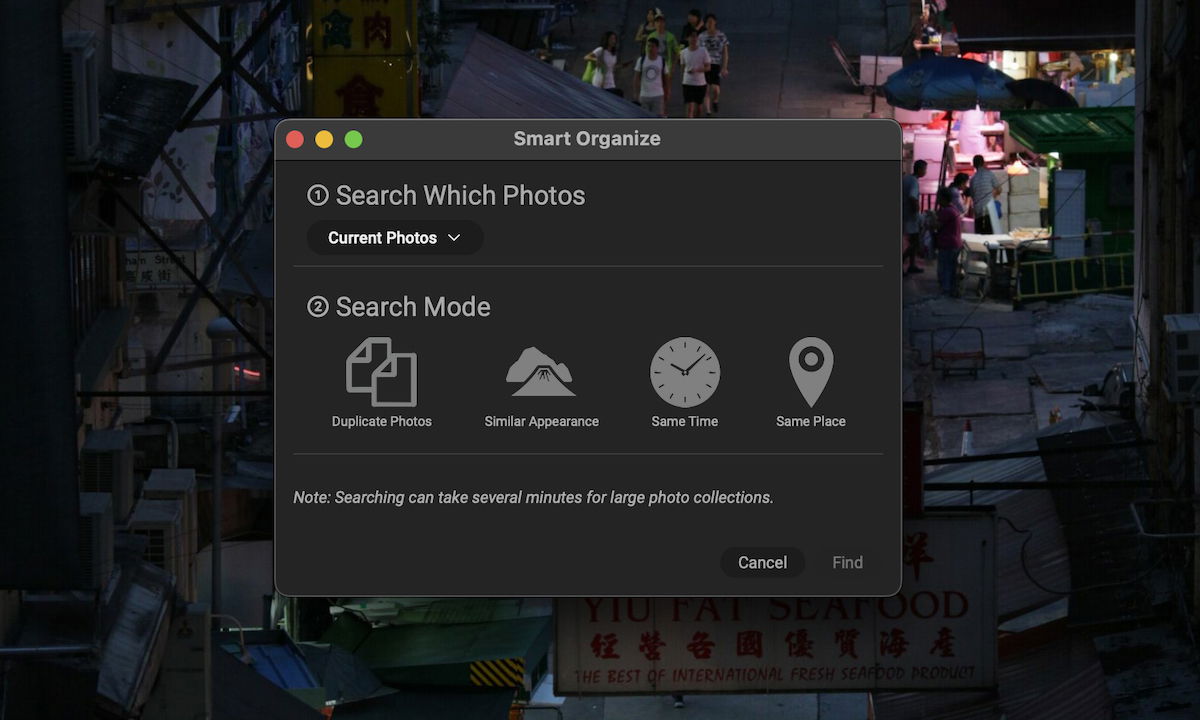 ON1 Photo RAW smart organize options