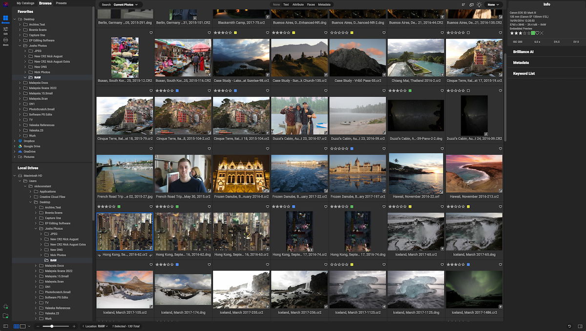 ON1 Photo RAW 2024 workspace