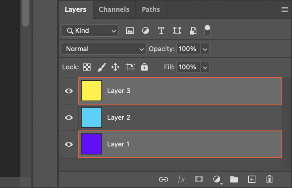 A computer program with a tool for adding layers to an image, with the interface showing three color options at the bottom and a Lock option above them. 