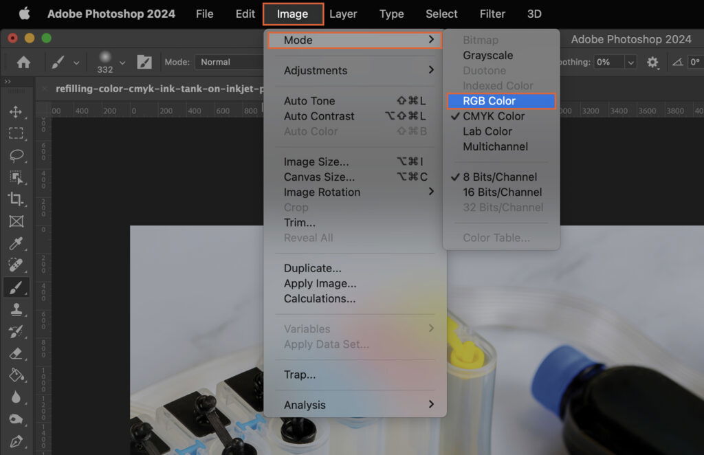 The Adobe Photoshop interface with the color picker open.