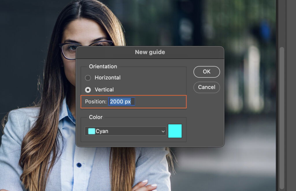 Adobe Creative Suite interface, where the user has selected a color for an object in a photo editing program. 