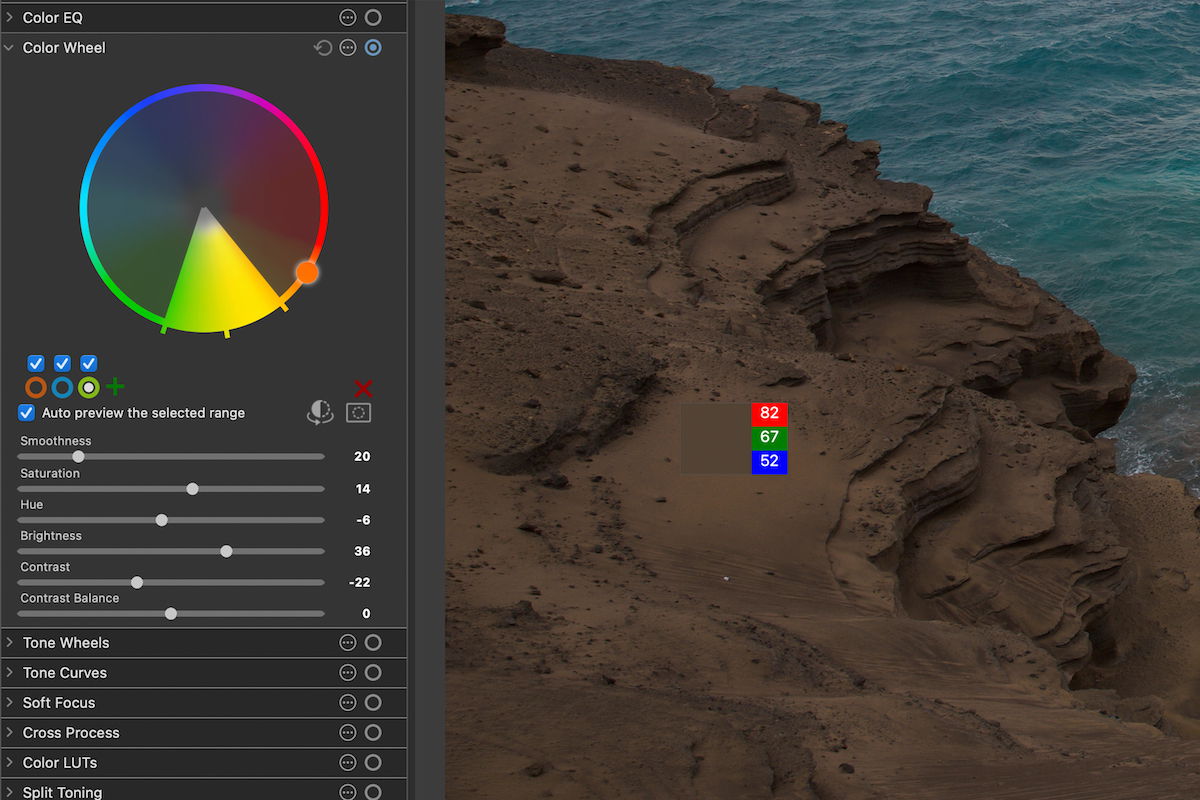 Color wheel settings in ACDSee Photo Studio for Mac 10