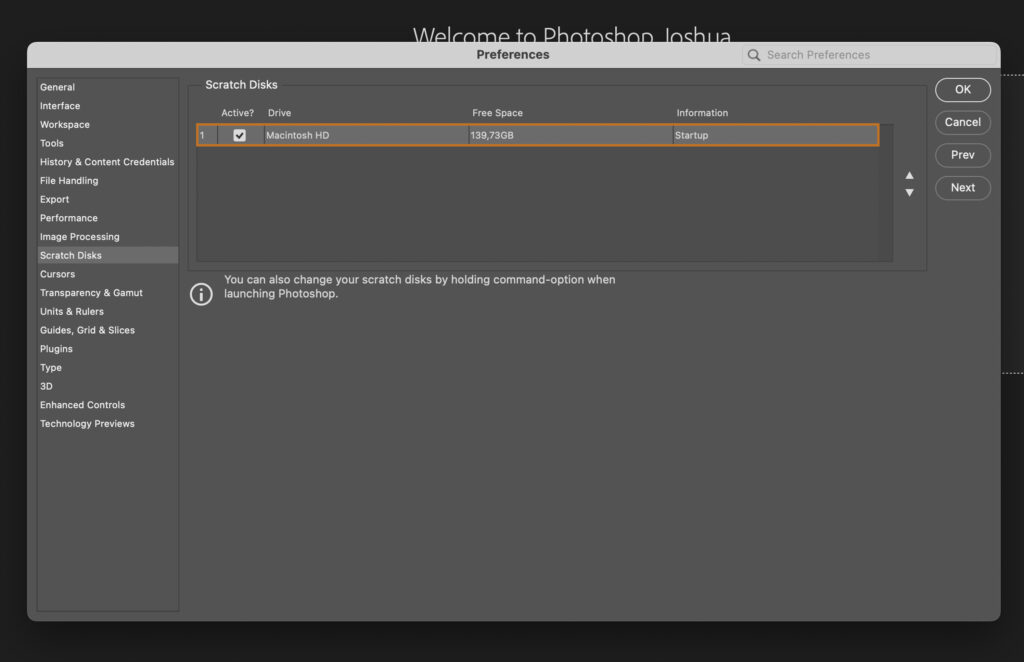 A dialog box for creating a new project in Photoshop. 