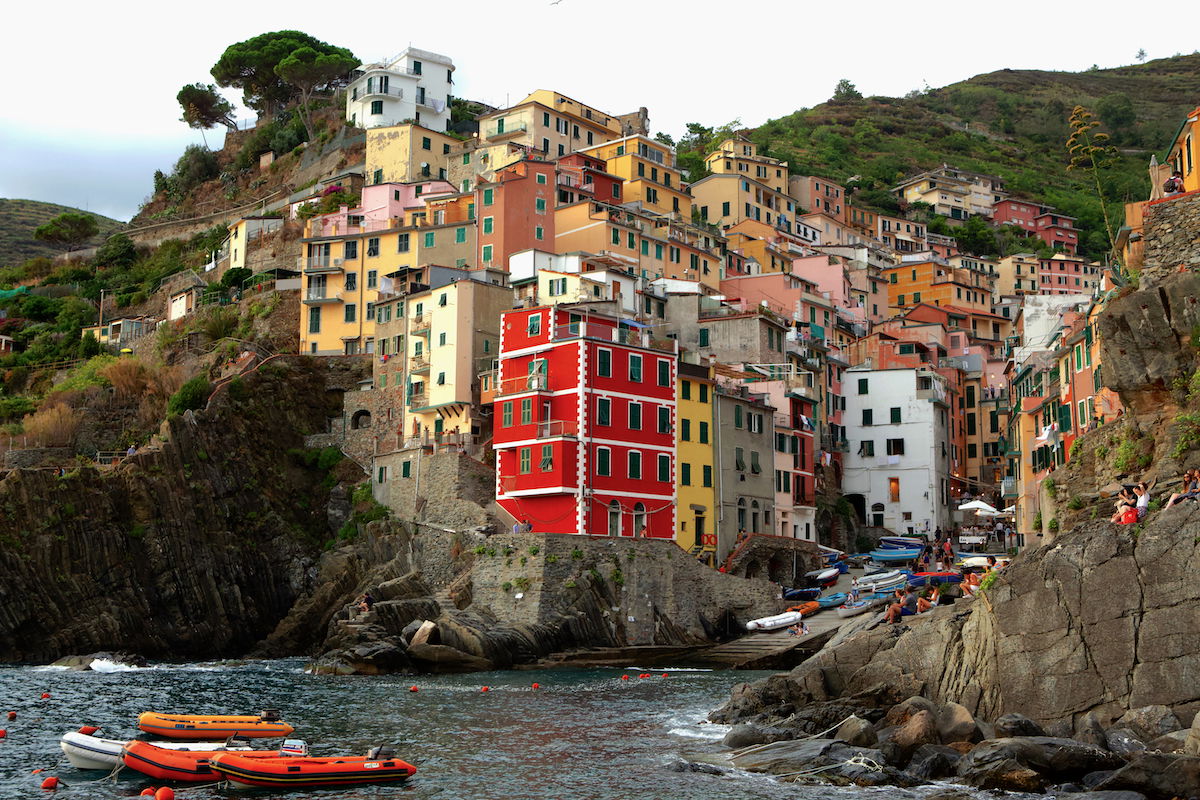 colorful building shot from a boat edited on inPixio