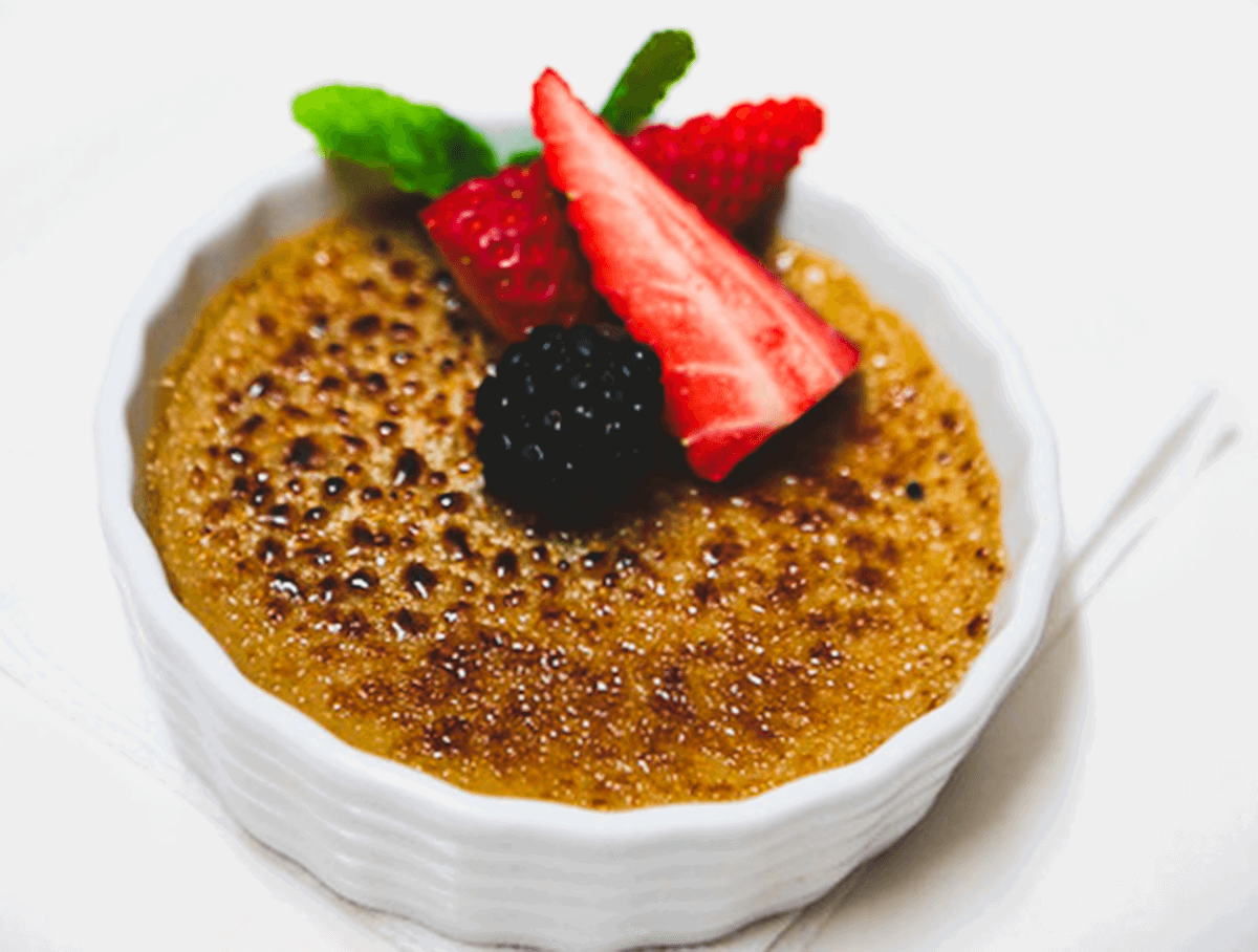 S styled photo of a creme brûlée