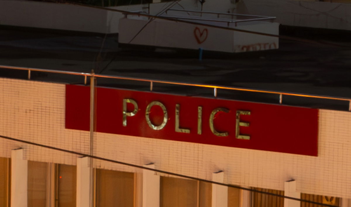 cropped image of police building in Bangkok with noise reduction from Lightroom