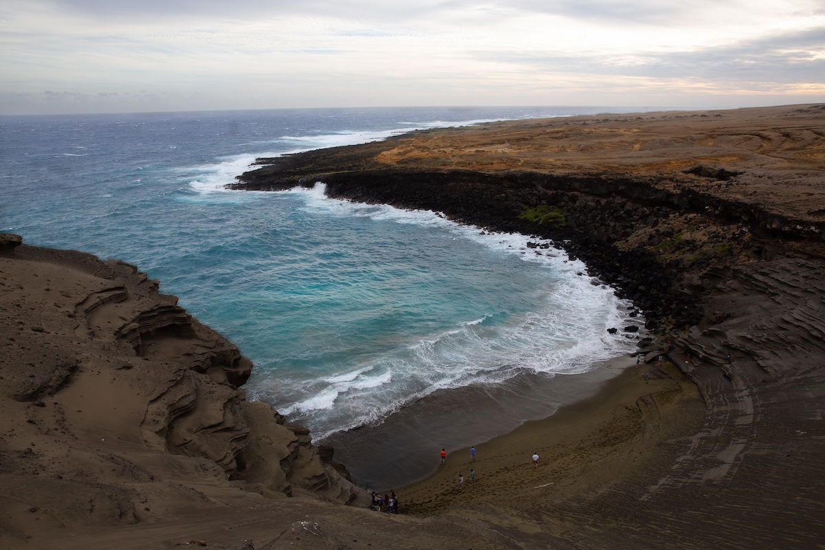 photograph of a cove from above edited