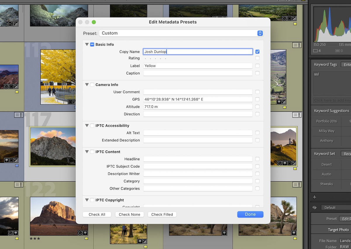 changing copyright metadata to batch edit in lightroom classic