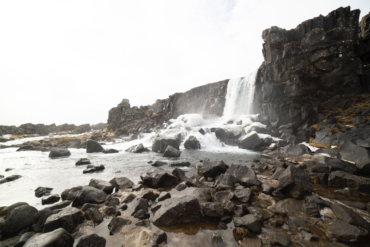 photograph of a waterfall