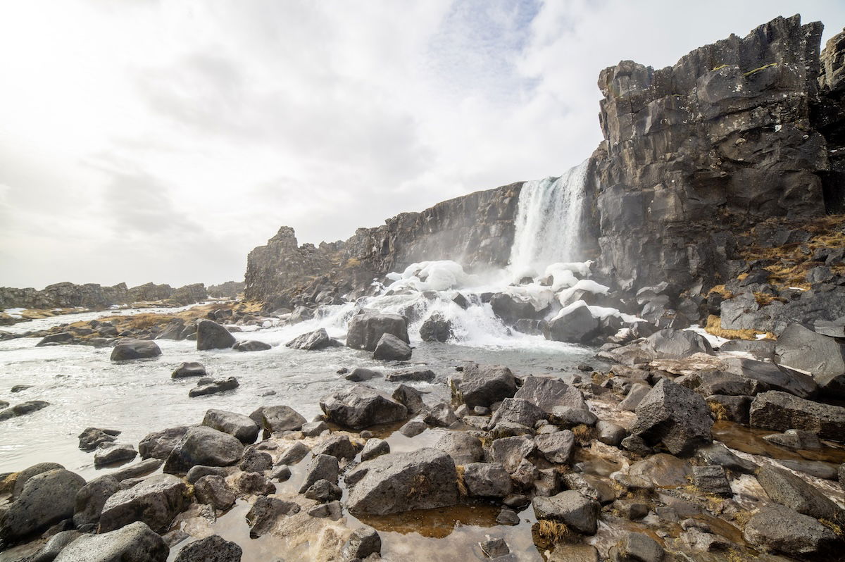 photograph of a waterfall with low deghost in Lightroom HDR