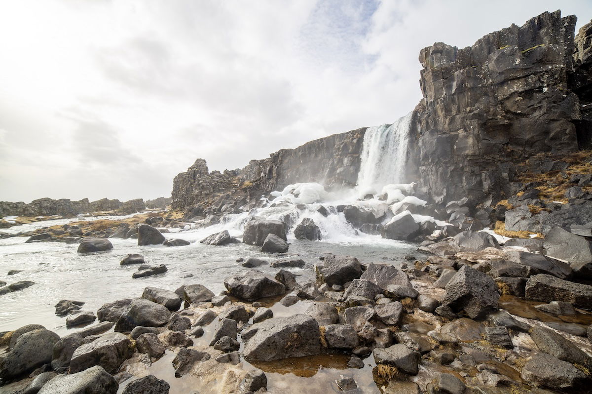 photograph of a waterfall