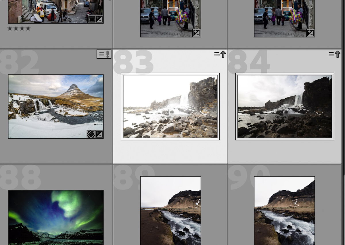 screenshot of lightroom showing multiple images