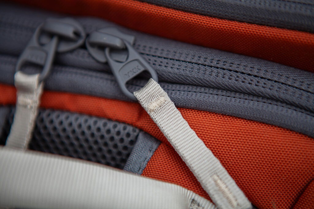 Close up of Nomatic Luma Camera Pack zips