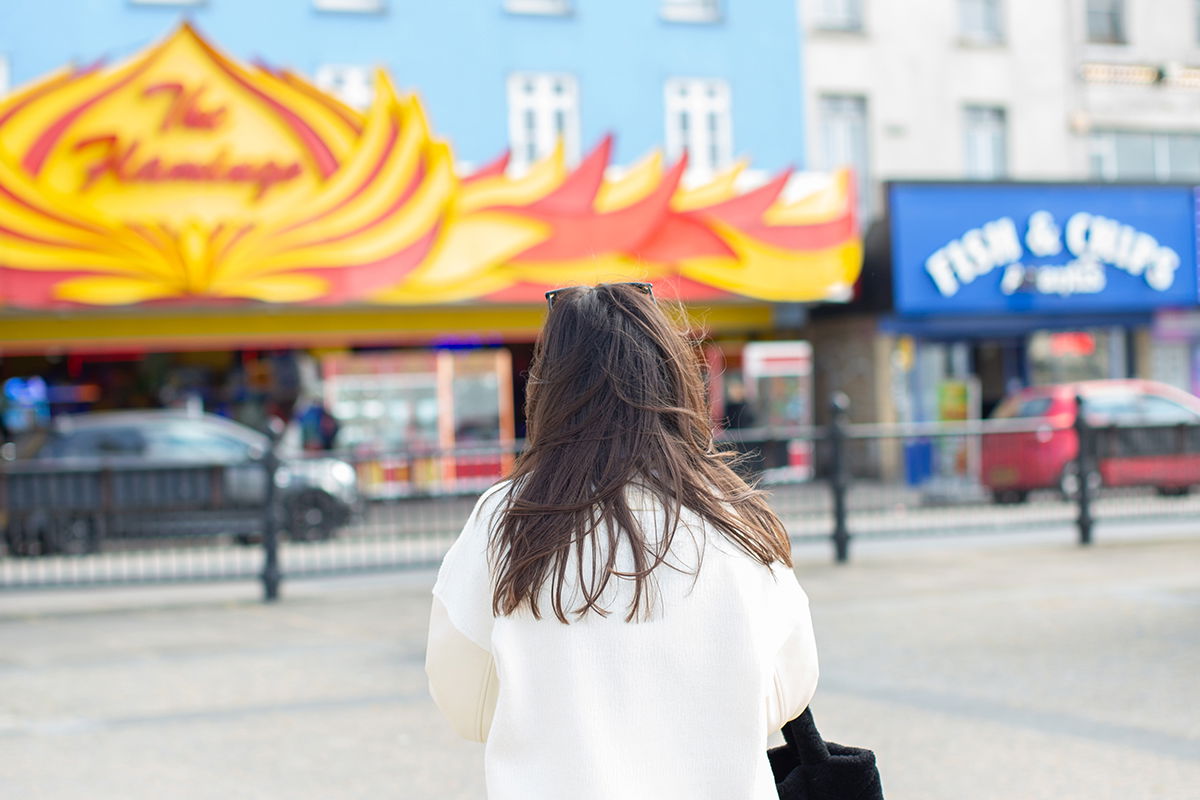 overexposed image of a woman shot from behind edited in lightroom with added adjustments