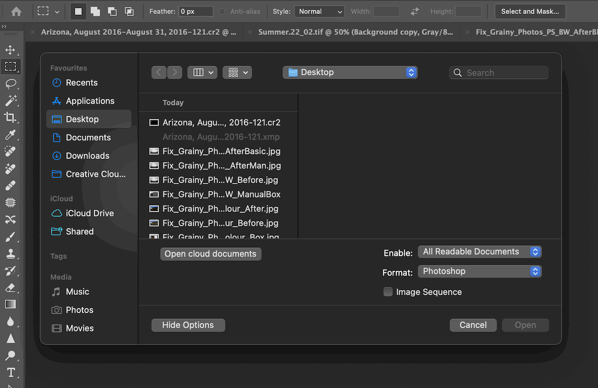 screenshot of Photoshop uploading box