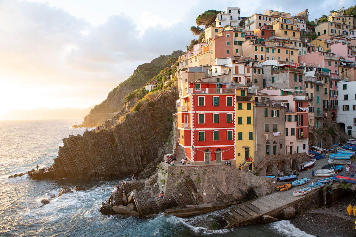 photograph of a costal town