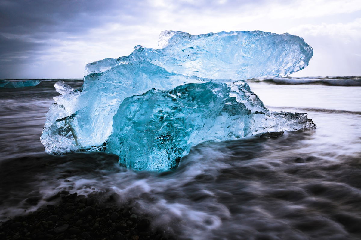 photo of ice on a beach