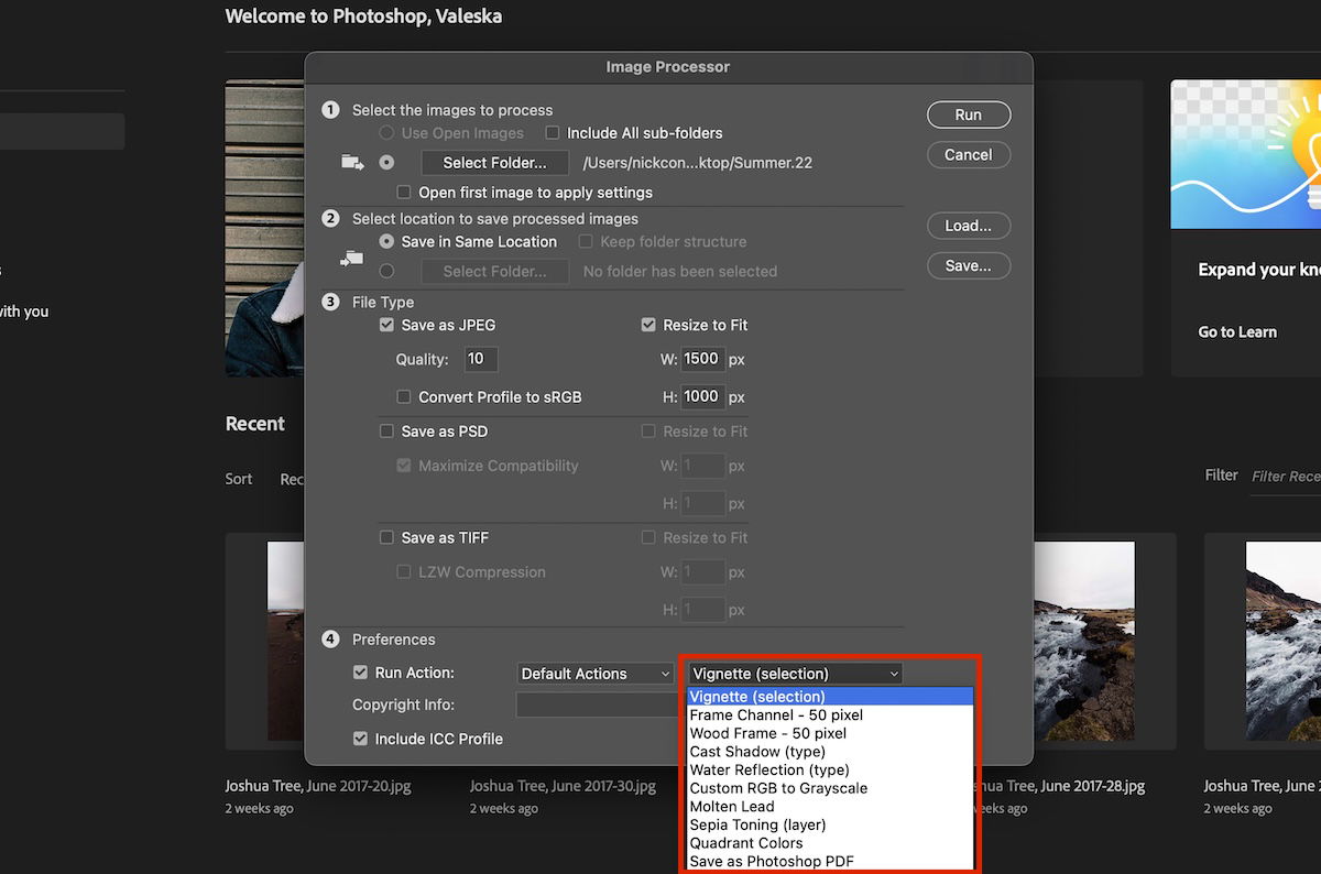 screenshot of photoshop image processor