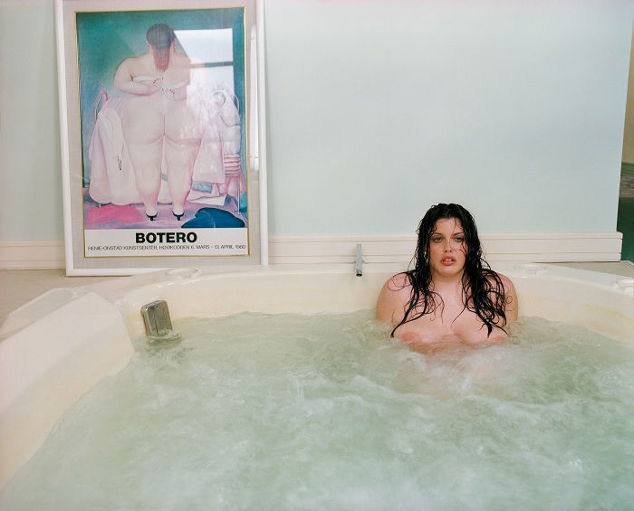 Plus-size woman in Jacuzzi