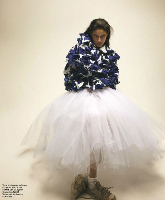 Studio portrait of woman in big tutu