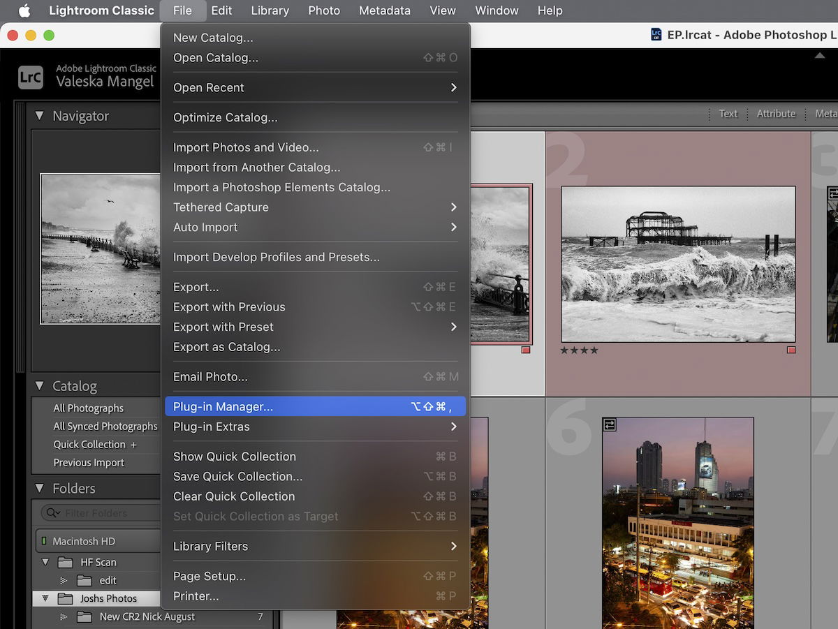 screenshot of lightroom settings