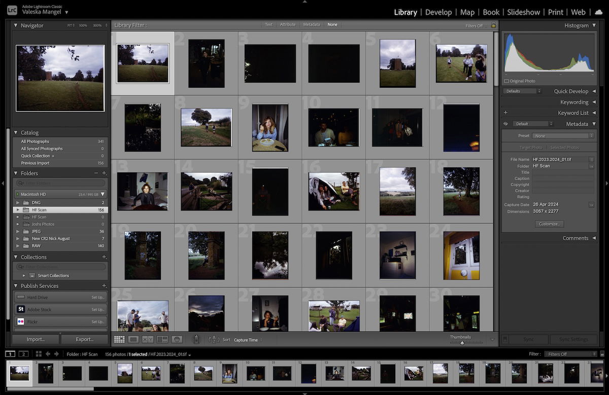 screenshot of lightroom