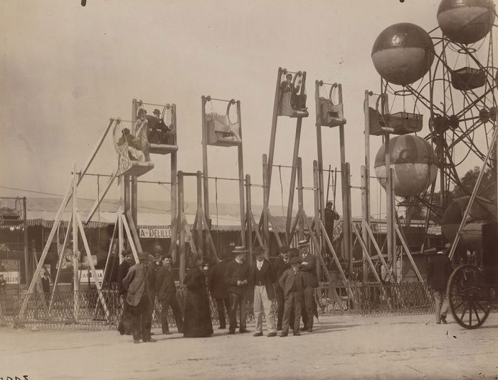 Group of men at fairground