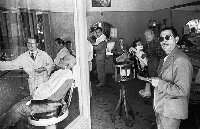 Men in a barbers shop