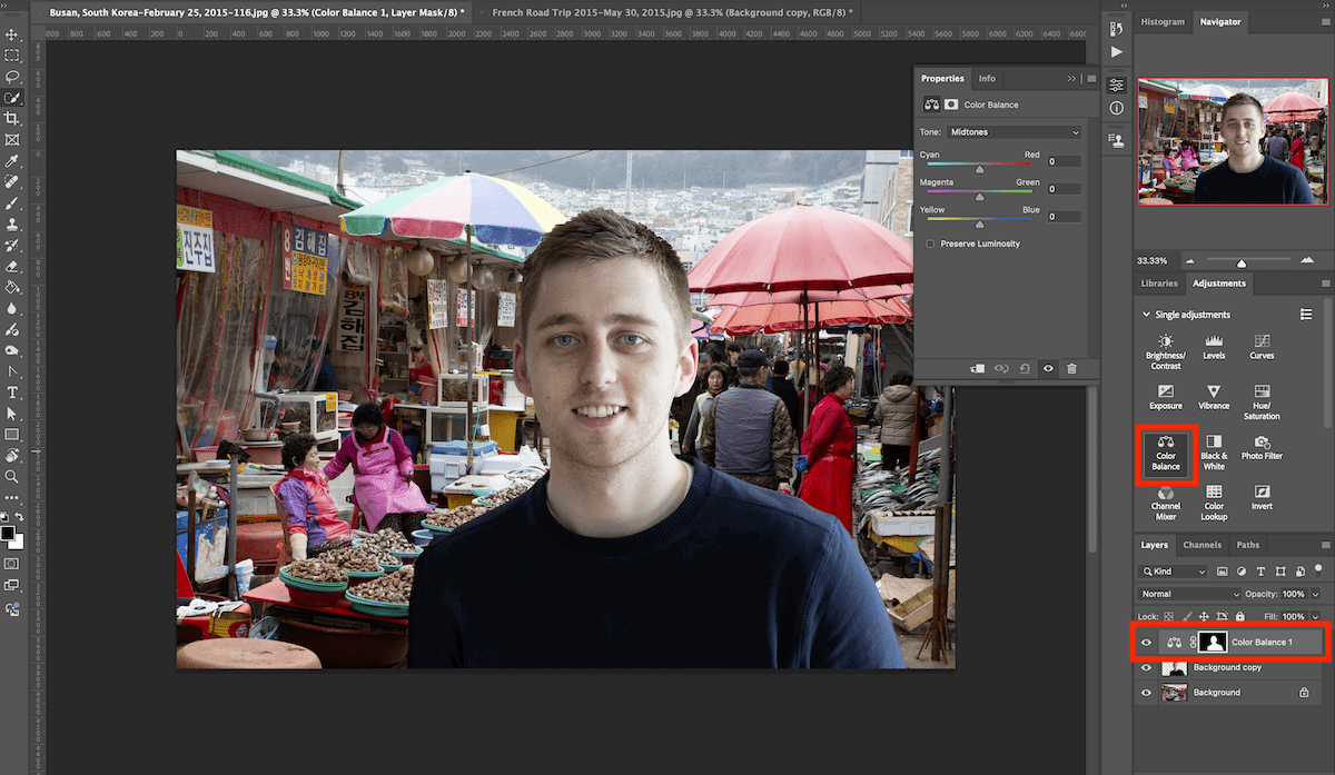 screenshot of portrait of man open in photoshop