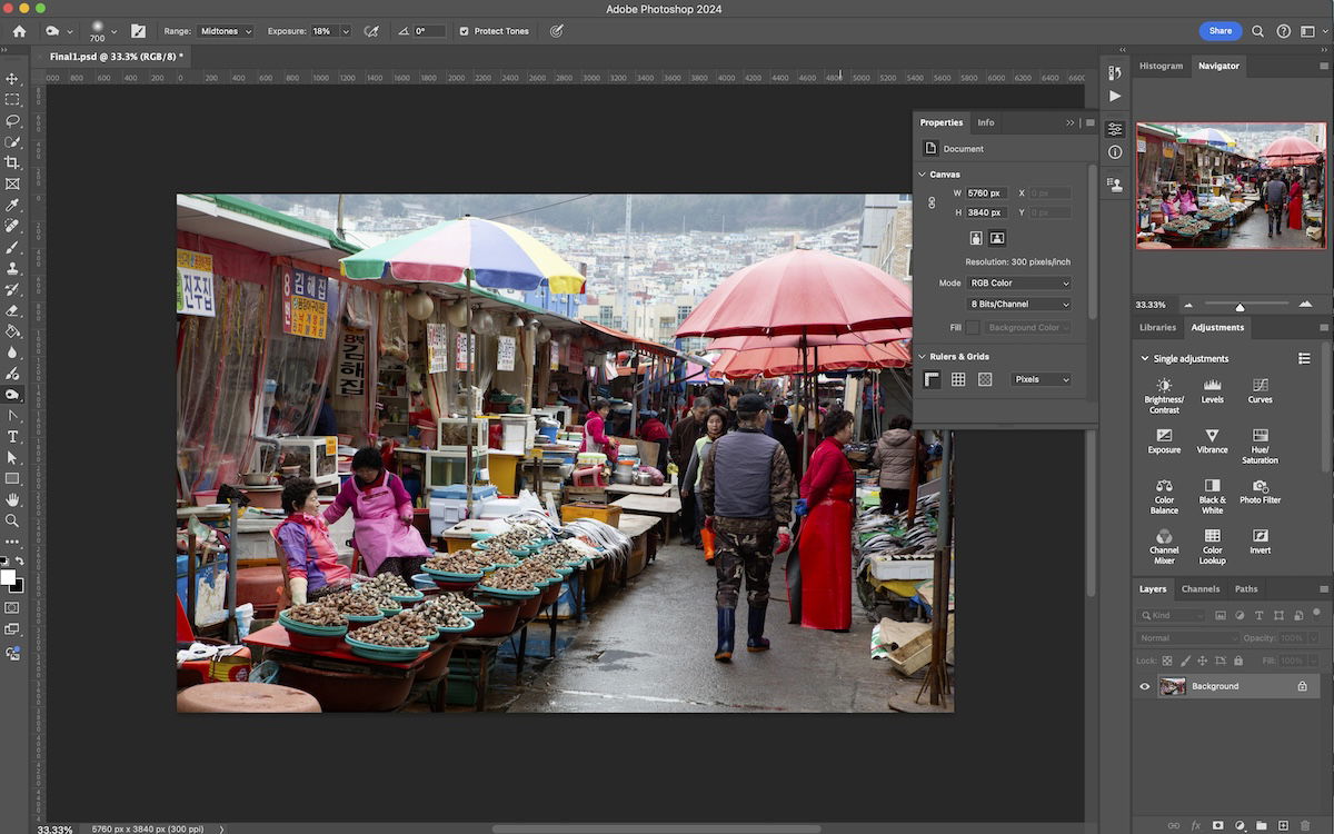 photo of market in photoshop