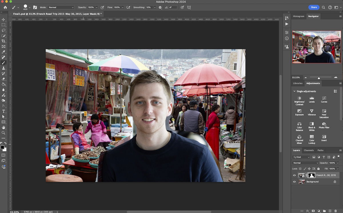 screenshot of portrait of man open in photoshop