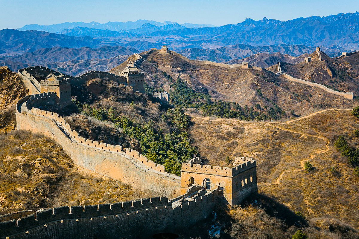 image of great wall of china with saturation edited on GIMP