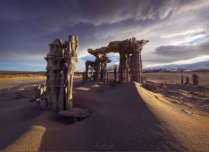 Rock formation in desert