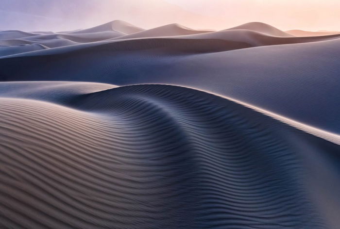 Curving desert dunes