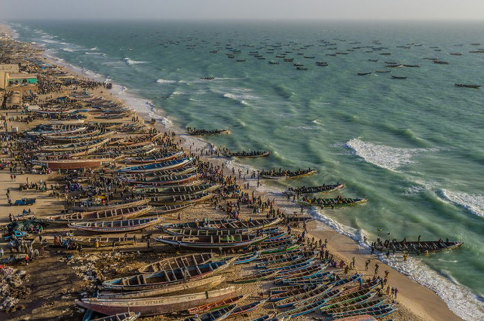 Hoards of fishing boats on the beach