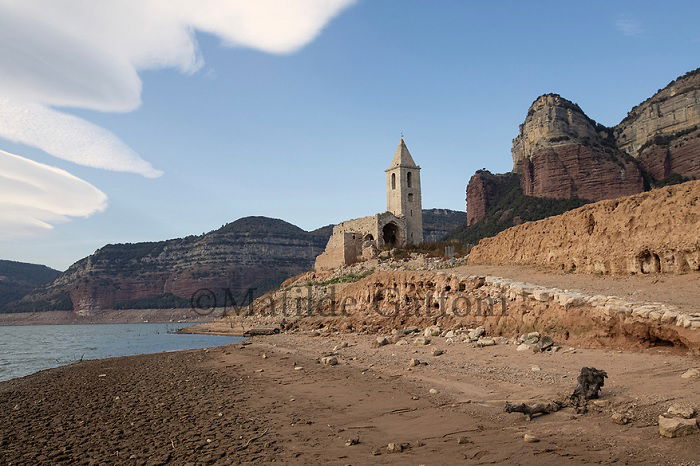 Church in dried up reservoir