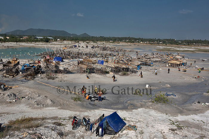 Shanty town on the coast