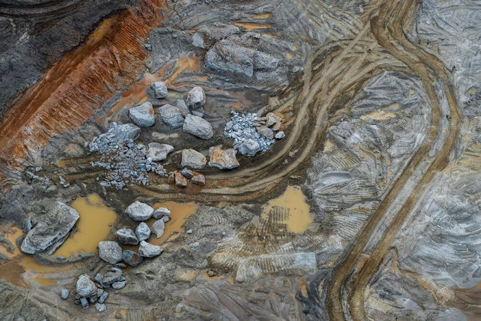 Aerial shot of construction site