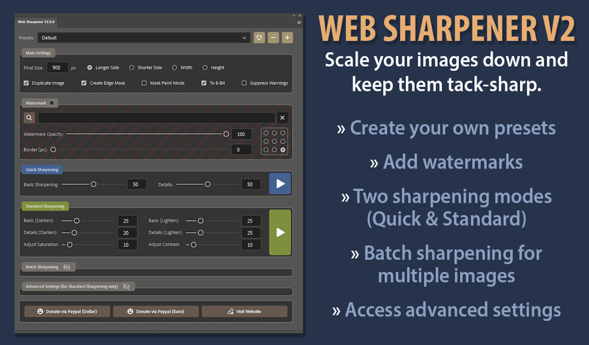 visual sharpener photoshop plugin ad