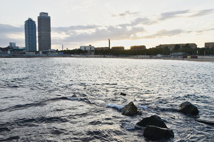 brighter image of Barcelona coastline